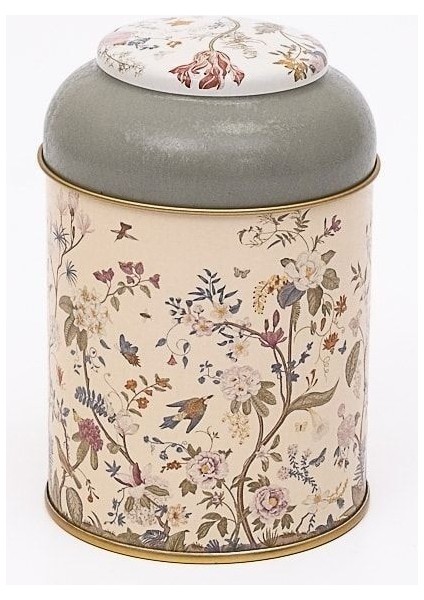 Sarı Desenli Yuvarlak Metal Saklama Kabı, 9X11 Cm, 0,6 Lt fiyatları