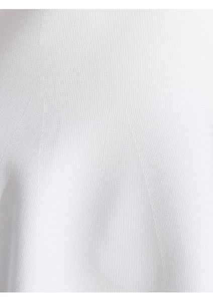 10785 Halter V Yaka Peplum Triko Bluz-Beyaz fırsatları