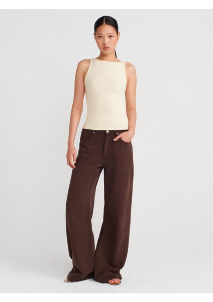 21048 Halter Yaka Top-Açık Sarı modelleri