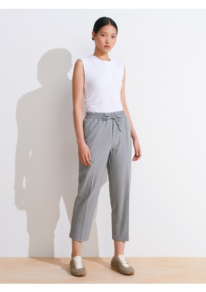72142 Bağcıklı Jogger Pantolon-Gri