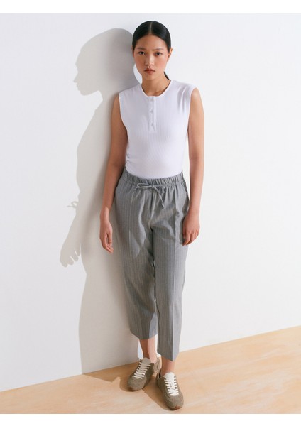72142 Bağcıklı Jogger Pantolon-Gri modelleri