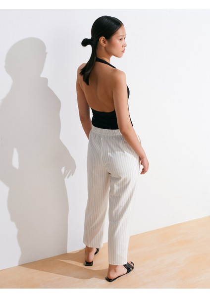 72142 Bağcıklı Jogger Pantolon-Beyaz fiyatları