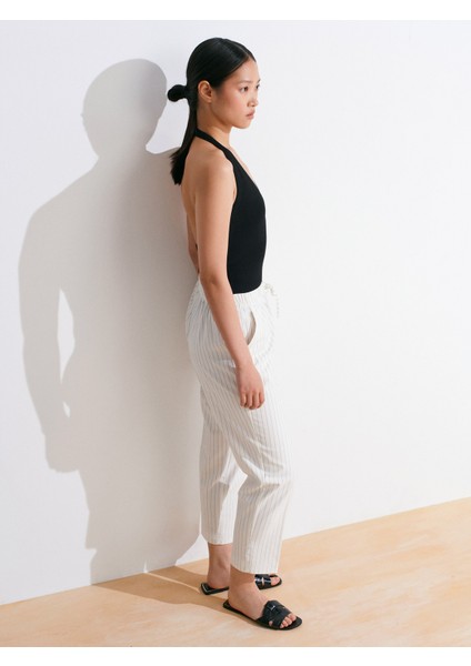 72142 Bağcıklı Jogger Pantolon-Beyaz modelleri