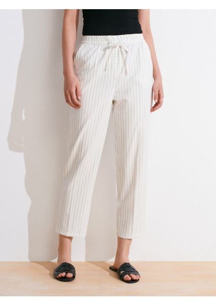 72142 Bağcıklı Jogger Pantolon-Beyaz indirimleri