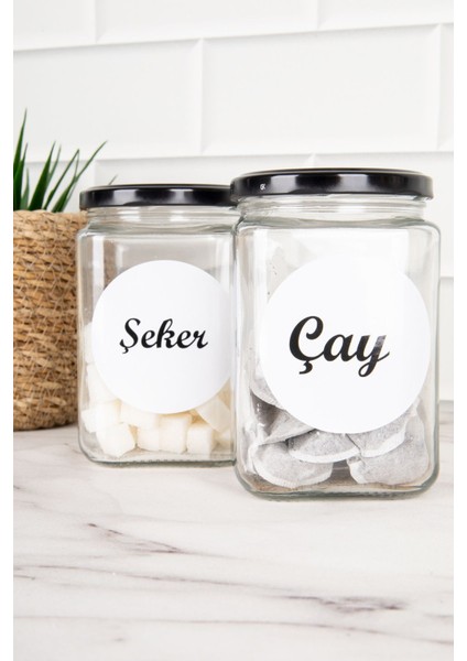 Çiftli Siyah Kapaklı Kare Cam Saklama Kabı, 720 Ml, Turuncu Detaylar fırsatları