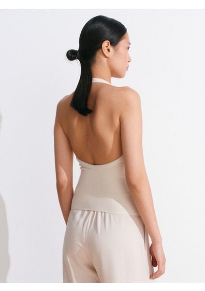 31971 Boyundan Bağlamalı Top-Açık Bej fiyatları