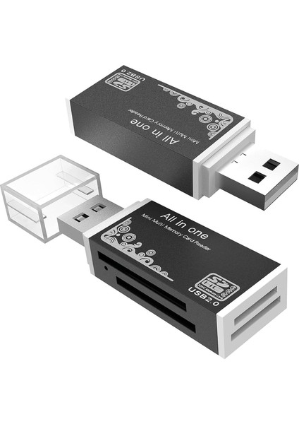 Sd Kart Okuyucu, 4 Kart Yuvalı 2 Paket Sd Kart Okuyucu, Geniş Uyumlu Yüksek Hızlı Sd - USB Adaptörü, Pc Dizüstü Bilgisayar Için Bellek Kartı Okuyucus, USB Cihazı