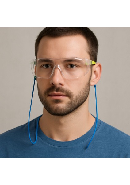 3’lü Şeffaf Koruyucu Gözlük Seti – Ipli, Darbeye Dayanıklı Iş Gözlüğü + Temizlik Bezi modelleri