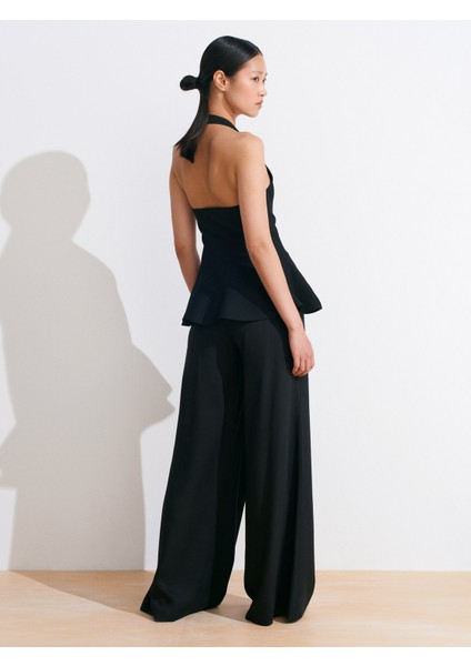 72145 Dökümlü Palazzo Pantolon-Siyah fiyatları