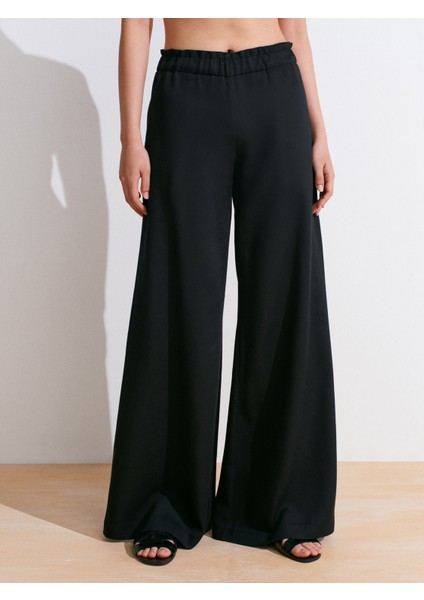 72145 Dökümlü Palazzo Pantolon-Siyah indirimleri