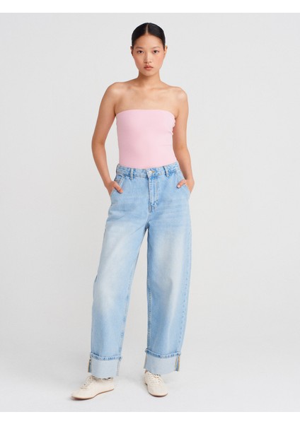 21103 Straplez Top-Toz Pembe modelleri