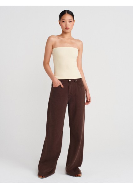 21103 Straplez Top-Açık Sarı modelleri