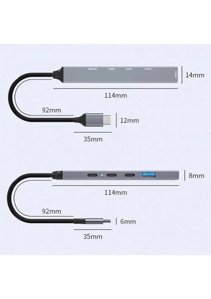 5in1 Type-C Hub Dock USB 3.0 5gbps Veri Aktarımı 100W Pd Cep Telefonu Şarj Aleti fiyatları