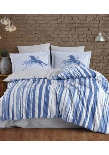Mulvxurg URG02 Çift Kişilik Poplin Nevresim Cascade Lacivert (Mulvix)