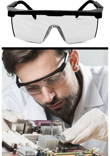Ayarlanabilir Uv Koruma Şeffaf Güvenlik Gözlüğü