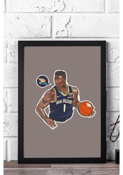Zion Williamson Çerçeveli Tablo - Basketbol Nba Posteri Tablo