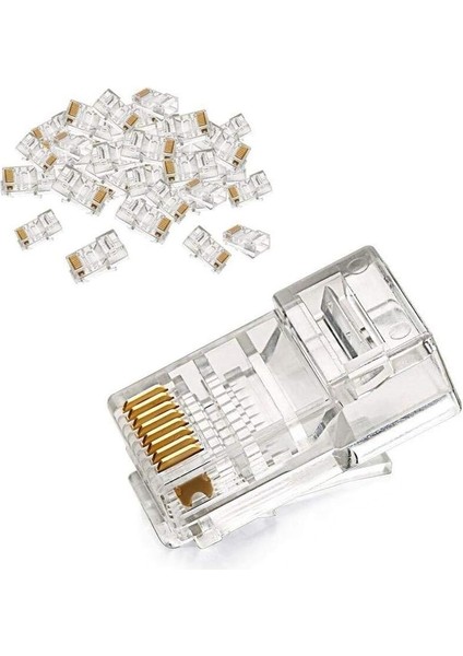 RJ45 Jack CAT5E Internet Kablo Kablosu Ucu Konnektör Ethernet Connector Jak 4220