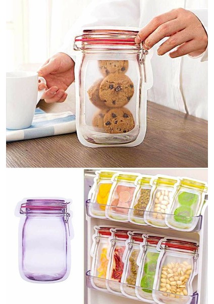 Kilitli Buz Dolabı Saklama Poşeti 500 Ml, Seyahat ve Piknik Için Kullanışlı ve Pratik modelleri