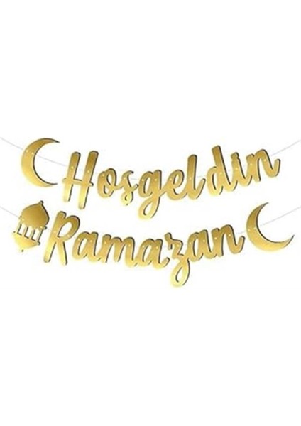 Kırmızı Ramazan Süsü Yazısı, Hoşgeldin Ramazan Temalı Dekorasyon Banner