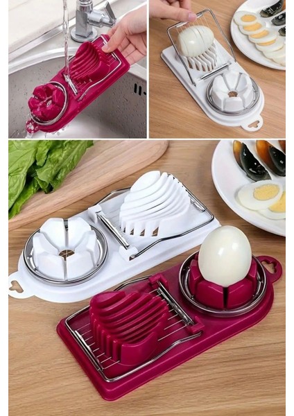 Turuncu Çok Fonksiyonlu Meyve ve Yumurta Dilimleme Kesici Aparat