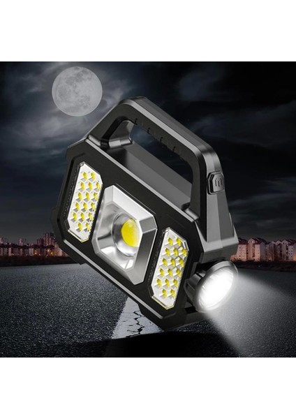 Solar Powerbanklı Şarjlı Taşınabilir Güçlü Fener P-880A