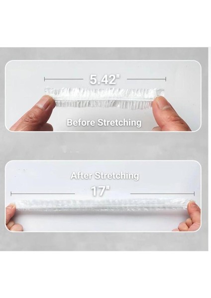 100 Adet Beyaz Lastikli Tencere ve Tabak Bonesi, 20CM, Pratik ve Kullanışlı Set