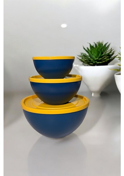 3'lü Renkli Kahvaltı Saklama Kabı Seti, Çeyizlik Uygun modelleri