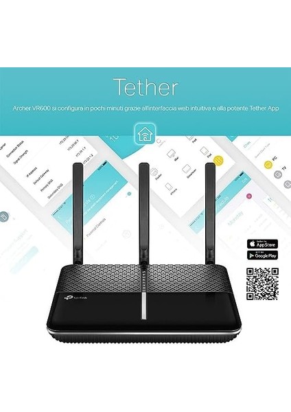 ARCHER-VR600 AC2100 Kablosuz Gigabit Vdsl/adsl Modem Router, Siyah/gümüş