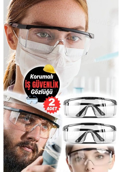 2'li Uv ve Sıçrama Önleyici Gözlükler, Ergonomik ve Rahat Kullanım