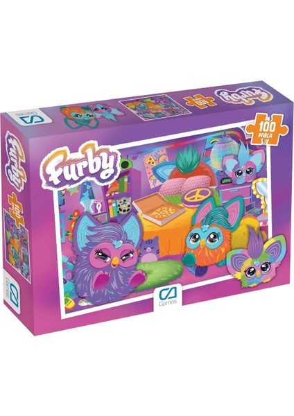 Games Furby Lisanslı 100 Parça 34X24CM Çocuk Puzzle Yapboz Serisi