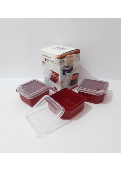 3'lü Renkli Plastik Saklama Kabı Seti, Ev, Ofis ve Piknik Için Ideal modelleri