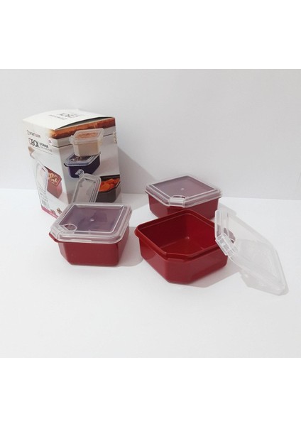 3'lü Renkli Plastik Saklama Kabı Seti, Ev, Ofis ve Piknik Için Ideal fırsatları