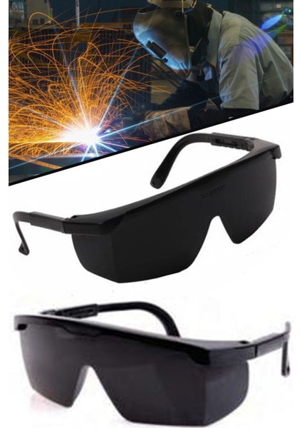 Ayarlı Siyah Koruyucu Gözlük Kaynakçı ve Çapak Koruma 1410