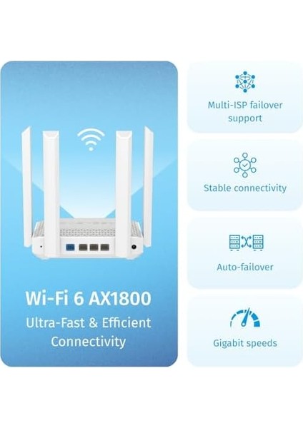 Hopper AX1800 Mesh Wi-Fi 6 Fiber Gigabit Router 4X1GBIT/S, Usb3.0 KN-3810 fiyatları