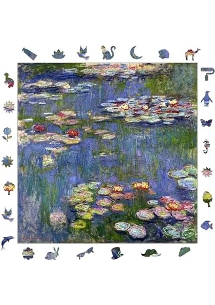 - Ahşap Puzzle Yetişkinler Için - Claude Monet Nilüferler Benzersiz Parçalı Puzzle - 353 Parça Ahşap Yapboz - Yapıştırıcı Folyo Dahil - Dekoratif Ahşap Puzzle - 29X29 cm - S1-28 modelleri