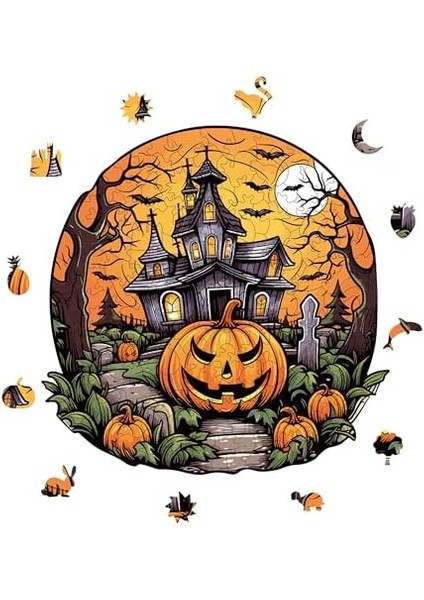 - Ahşap Puzzle Yetişkinler Için - Perili Köşk Benzersiz Parçalı Puzzle - 155 Parça Ahşap Yapboz - Yapıştırıcı Folyo Dahil - Dekoratif Ahşap Puzzle - 29X29 cm - Wz-11 modelleri