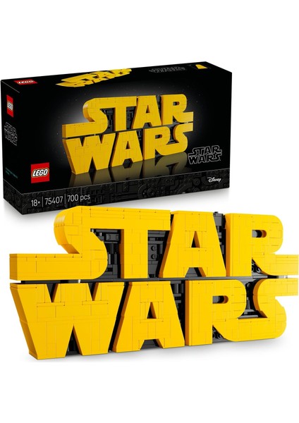 Star Wars Parçalarla Yapılan Star Wars Logosu 75407 - Yetişkin Kadınlar ve Erkekler Için Inşa Edilebilen Dekoratif Yaratıcı Model Yapım Seti, Doğum Günü Veya Özel Gün Hediyesi Fikri (700 Parça)