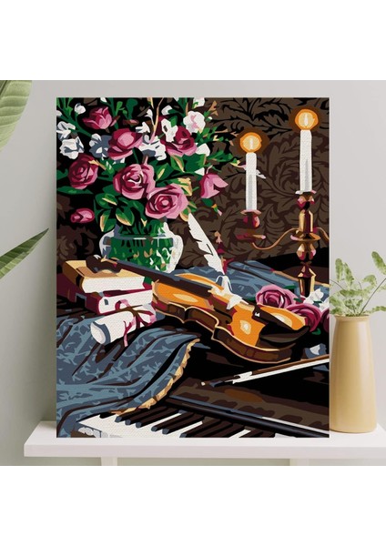 Hobi Sanat Sayılarla Boyama Tuval Seti Fırça Boya Dahil (Çıtalı) 40X50 cm - Keman