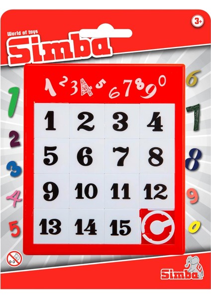 Hareketli Sayı Bulmacası, 1'den 15'e Kadar 11,5X13,5 Santimetre, Sayı Öğretici, Sayma Sayıları, Özel Tasarım