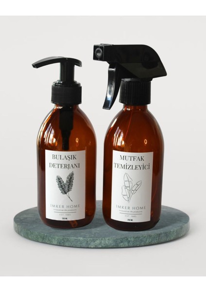 Sarı 250ML Pompalı Cam Bulaşık Deterjanı Mutfak Temizleyici Şişesi