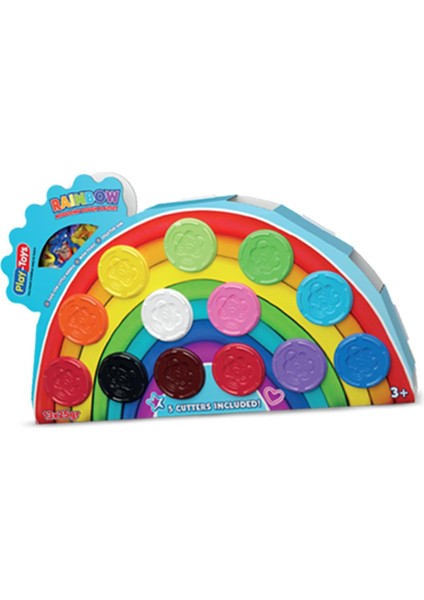 Rainbow Oyun Hamuru Seti, 13X25GR Toplam 325GR, 5 Kalıp Hediyeli, Toksik Olmayan Yaratıcı Oyun Hamuru, 2+ Yaş Erkek ve Kız Çocukları Için El Sanatları