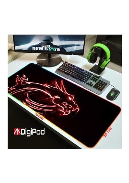 Rgb Gaming Oyuncu Mousepad 70X30 Xl Kaymaz Taban Mouse Pad 4mm Kalınlık fiyatları