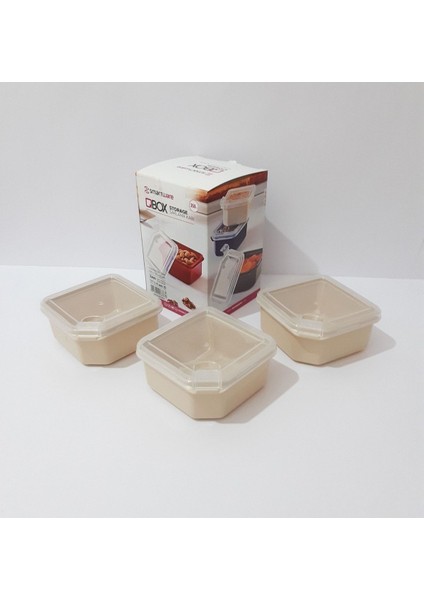 3'lü Bej Plastik Saklama Kabı Seti, Ev, Ofis ve Piknik Için Uygun fiyatları