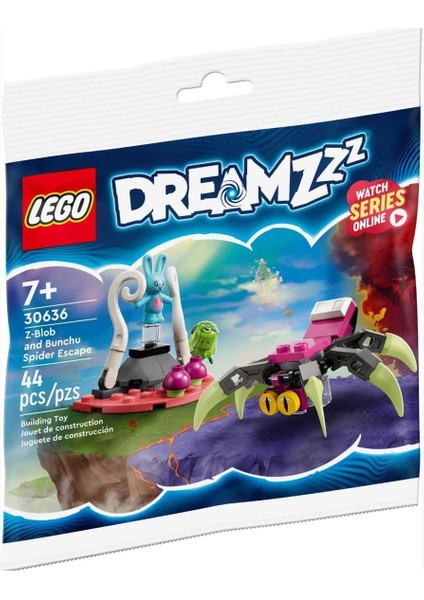 Dreamzzz Z-Blob ve Bunchu Örümcek Kaçışı 30636 - 7 Yaş ve Üzeri Macera Sever Çocuklar Için Hayal Gücünü Geliştiren Kaçış Temalı Oyuncak Yapım Seti, Doğum Günü Hediye Fikri (44 Parça)