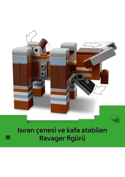 Minecraft Yağmacı Karakolu ve Çapulcu 21278 - Video Oyunu Seven Minecraft Hayranı 9 Yaş ve Üzeri Çocuklar Için Yaratıcı Oyuncak Yapım Seti, Doğum Günü Hediyesi (665 Parça)