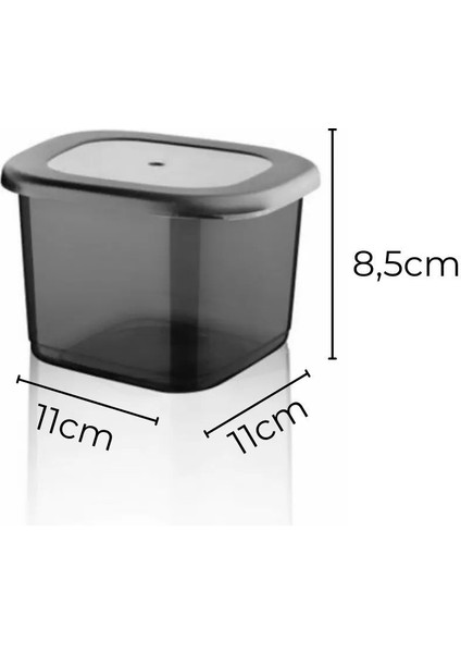6'lı Antrasit Saklama Kabı Seti, Şık ve Pratik 550 Ml, Etiket Hediyeli modelleri