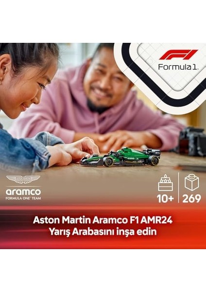 Speed Champions Aston Martin Aramco F1 AMR24 Yarış Arabası 77245 - 10 Yaş ve Üzeri Için Koleksiyonluk Sürücü Minifigürü Içeren Yapım ve Sergileme Seti, Babalar Günü Hediyesi (269 Parça) fiyatları