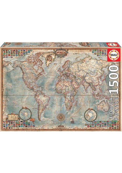 Puzzle Political Map Of The World 16005 1500'LÜK