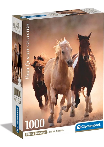 39771 Collection-Running HORSES-1000 Parçalı Yapboz, Yetişkinler Için, Italya'da Üretilmiştir, Çok Renkli
