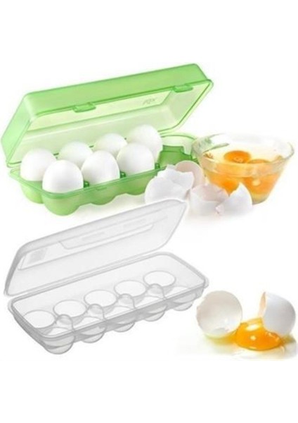 12'li Renkli Şeffaf Kapaklı Yumurta Saklama Kabı Seti